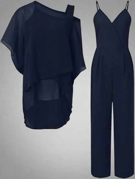 Sophia Dames Set | Chiffon Top & Wide Leg Broek