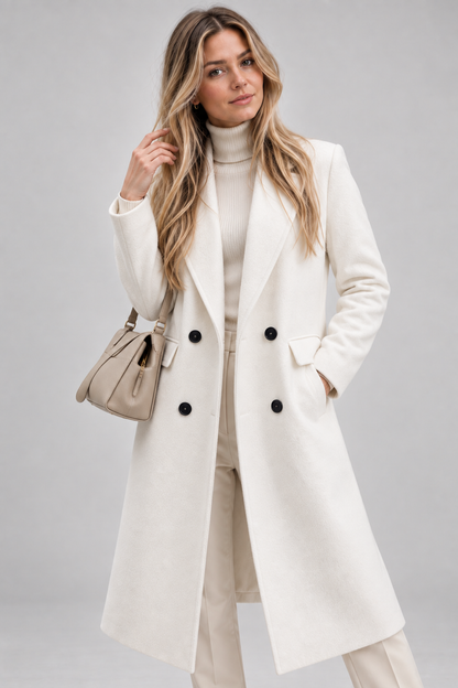 Dames Trenchcoat Lange Jas | Dubbele Knopenrij
