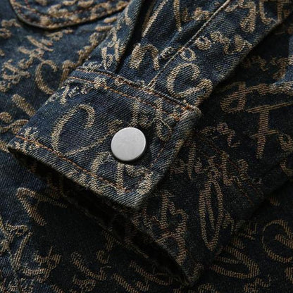 Denim Jas Heren | Spijkerjack met Print
