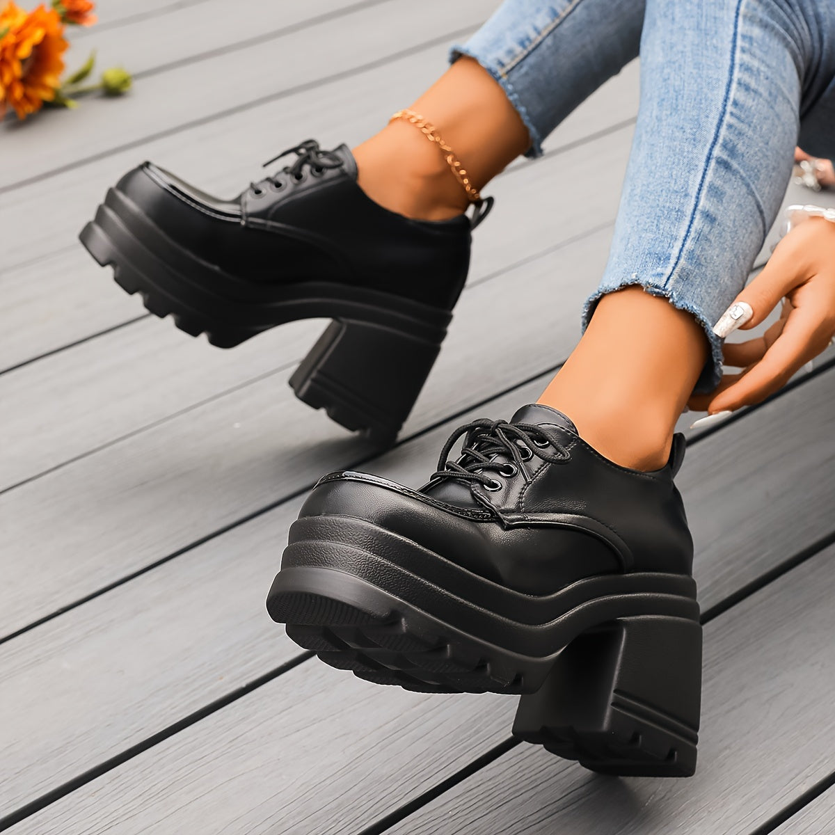Dames Plateau Schoenen | Chunky Blokhak