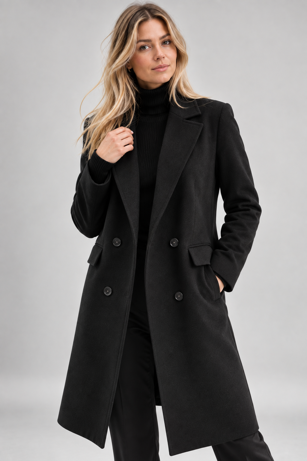 Dames Trenchcoat Lange Jas | Dubbele Knopenrij