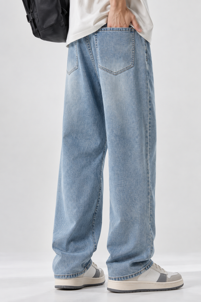 Heren Straight Leg Jeans | Washed Look