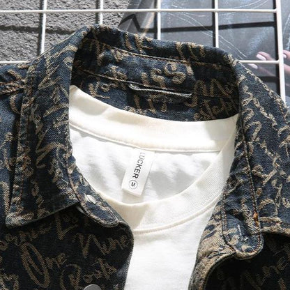 Denim Jas Heren | Spijkerjack met Print