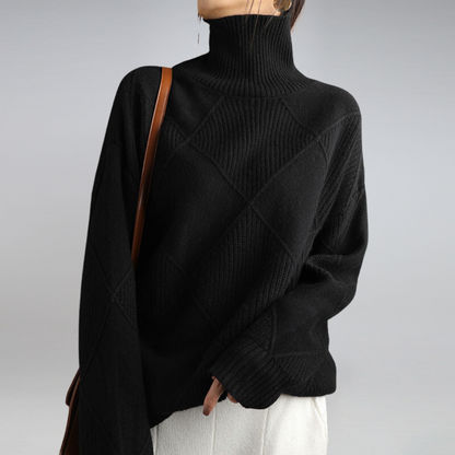 Sky Trui Dames | Warme Coltrui met Ruitpatroon
