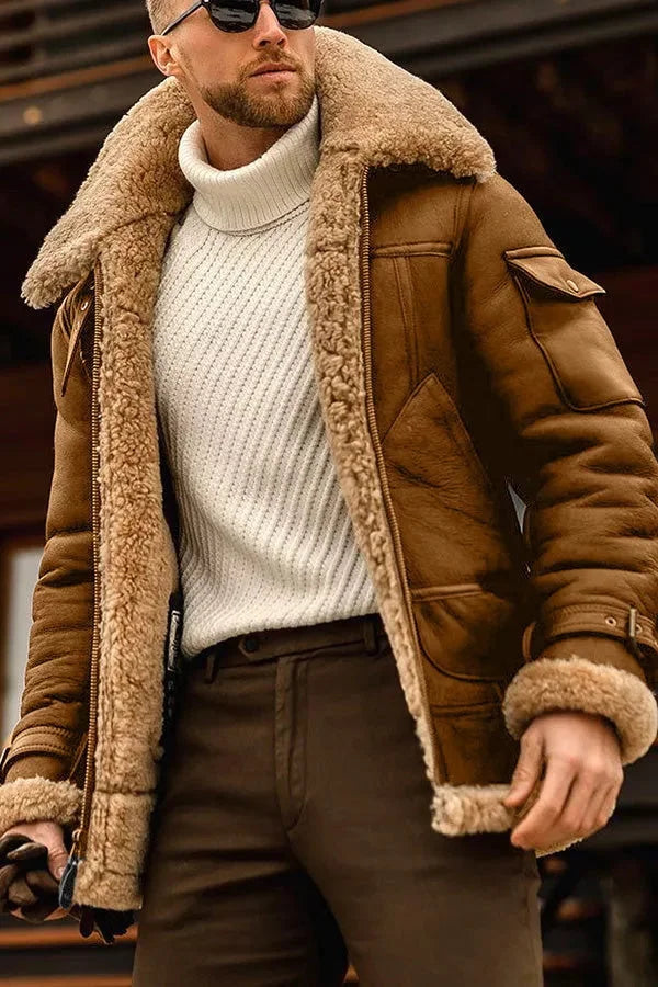 Thibault - Luxe Aviator Bontjas voor Heren - Stijlvol & Warm
