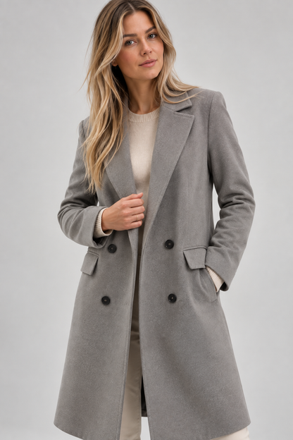Dames Trenchcoat Lange Jas | Dubbele Knopenrij
