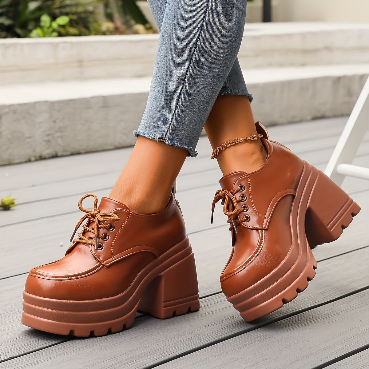 Dames Plateau Schoenen | Chunky Blokhak
