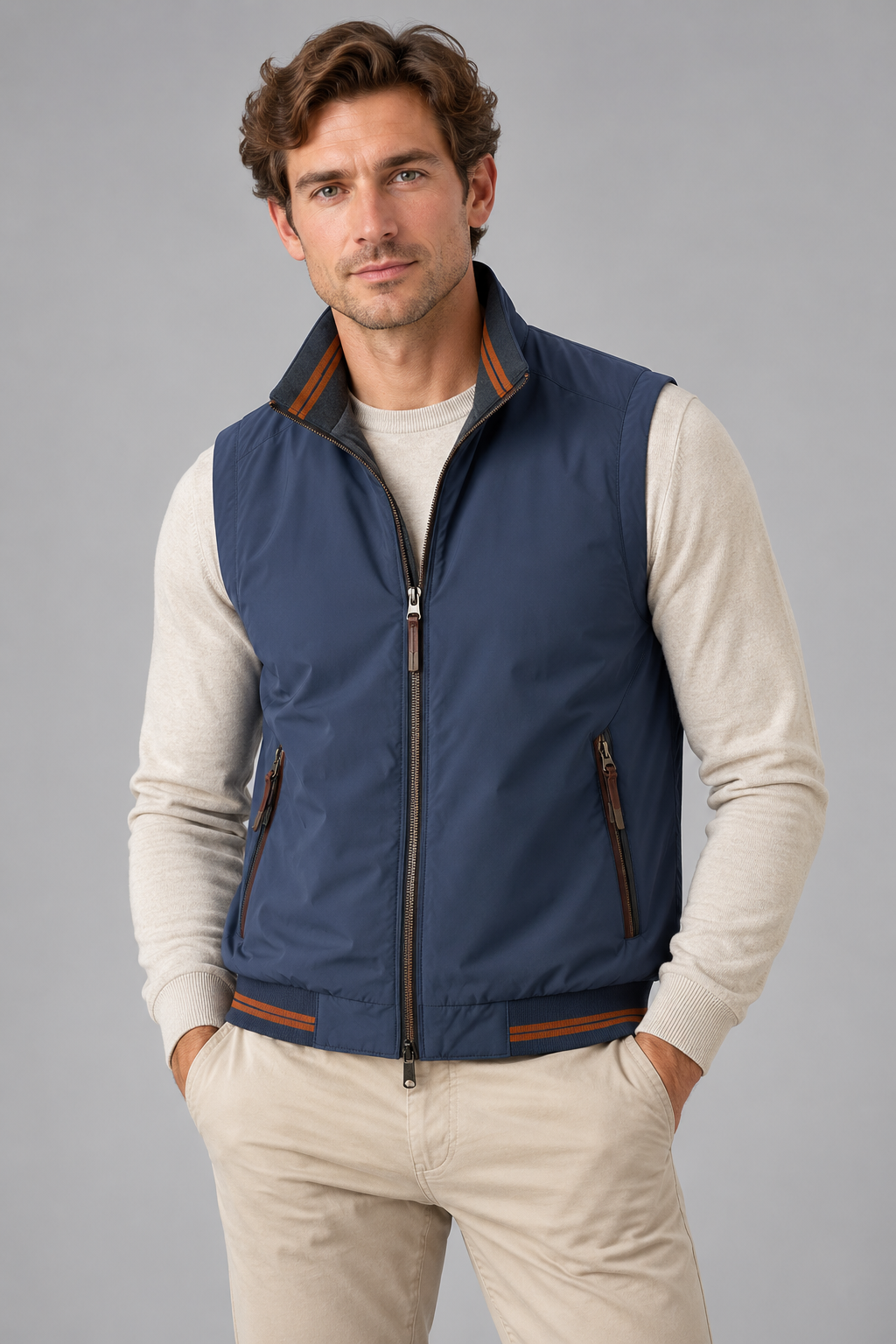 Heren Bodywarmer met Hoge Kraag
