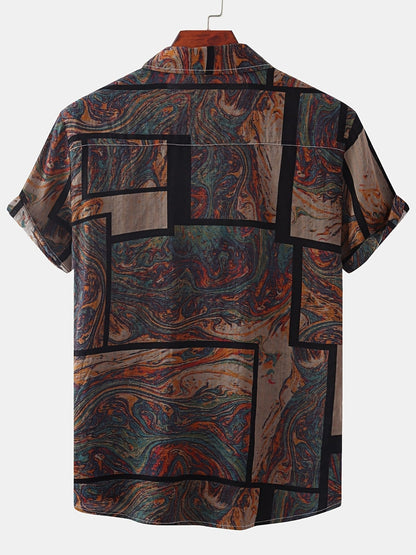 Zomers katoenen overhemd met abstract patroon