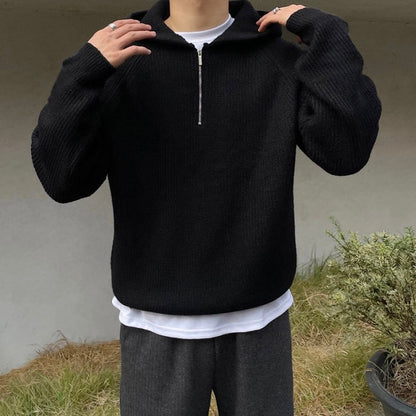 Casual Luxe Hoodie met Halve Rits
