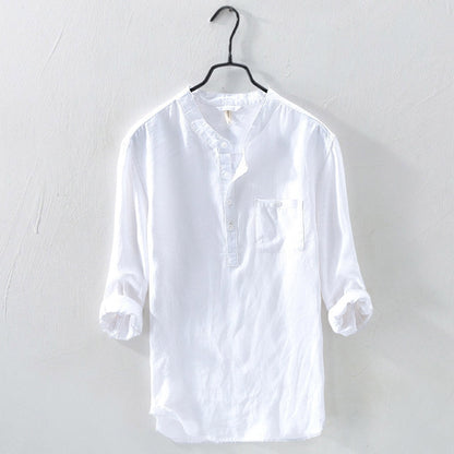 Ademend Linnen Heren Shirt – Casual & Stijlvol met Knoopsluiting T-E