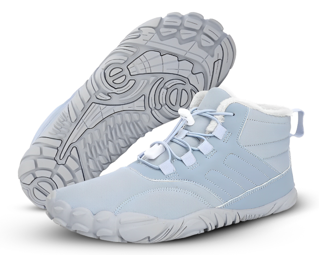 Waterdichte en antislip barefoot winter schoenen met warme voering, lichtgewicht ontwerp en flexibele zool voor outdoor activiteiten.