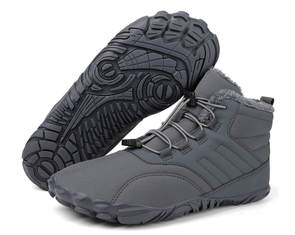 Waterdichte en antislip barefoot winter schoenen met warme voering, lichtgewicht ontwerp en flexibele zool voor outdoor activiteiten.