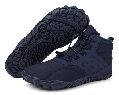 Waterdichte en antislip barefoot winter schoenen met warme voering, lichtgewicht ontwerp en flexibele zool voor outdoor activiteiten.