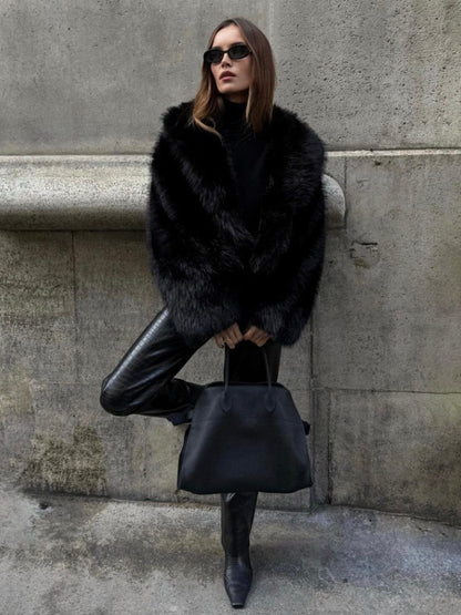 Faux Fur Jas Dames | Zwart Kort Model