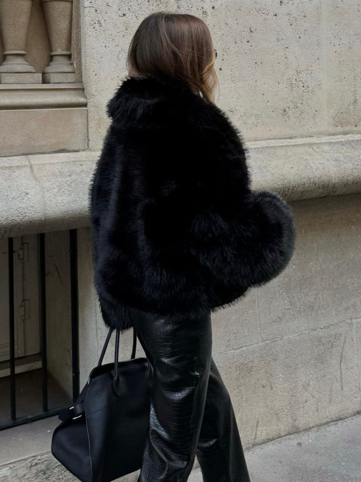 Faux Fur Jas Dames | Zwart Kort Model
