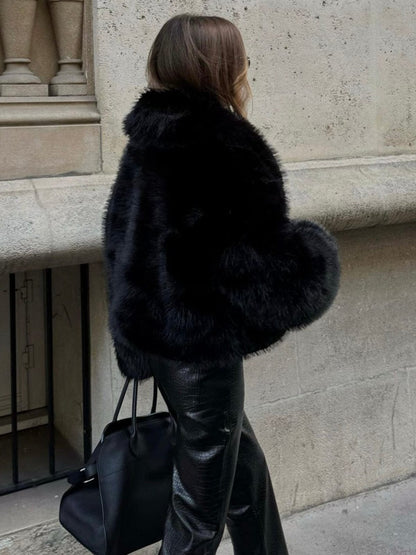 Faux Fur Jas Dames | Zwart Kort Model