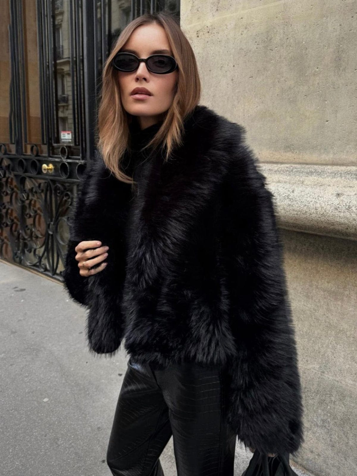 Faux Fur Jas Dames | Zwart Kort Model