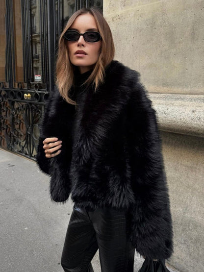 Faux Fur Jas Dames | Zwart Kort Model