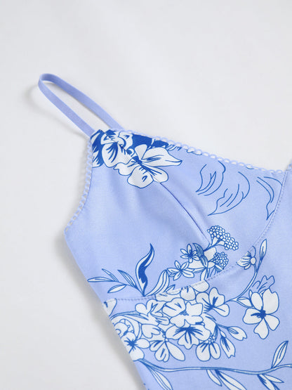 Elegante Lange Bloemenprint Jurk