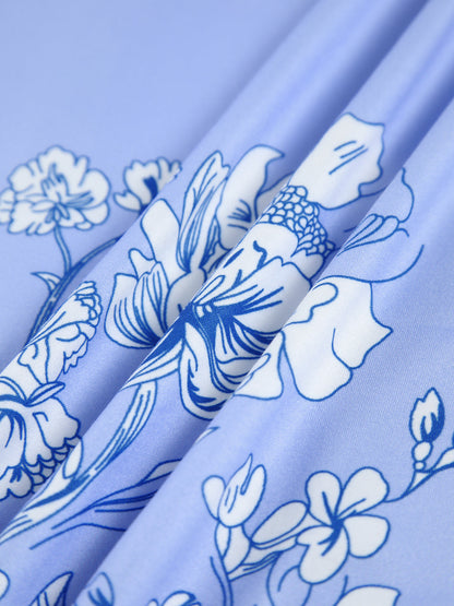 Elegante Lange Bloemenprint Jurk