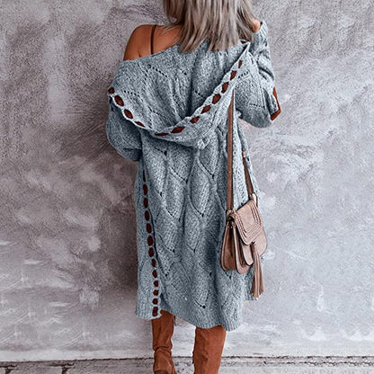 Bohemian Gebreide Cardigan – Warme Lange Damesvest met Unieke Details