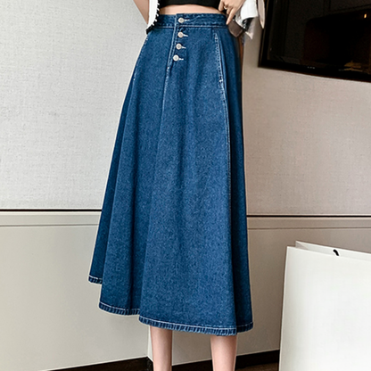 Eudora - Tijdloze lange denim rok voor dames