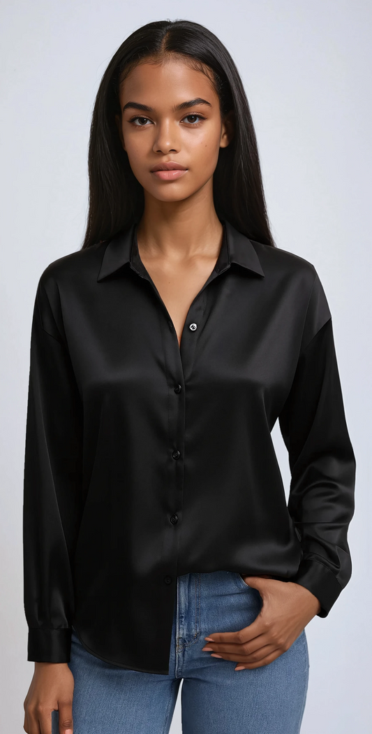 Teresa Dames Blouse | Satijn & Knoopsluiting