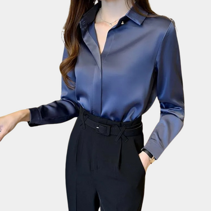 Seraphina - Luxe Satijnen Damesblouse