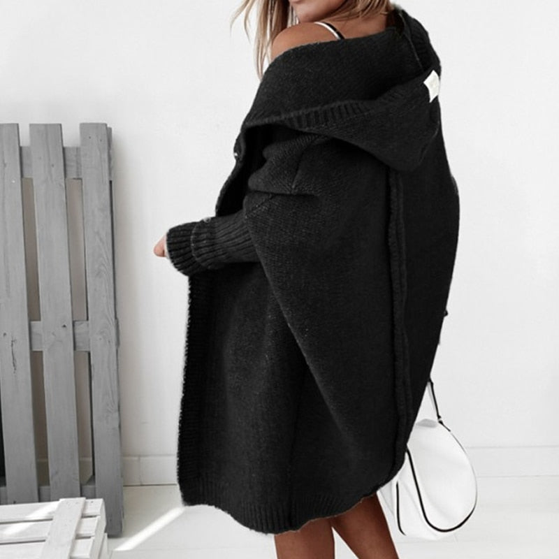 Dames Winter Cardigan Lang | Capuchon & Oversized