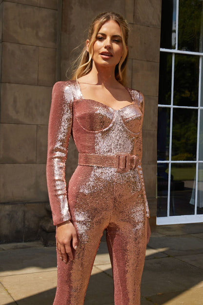 Celvina - Luxe Glanzende Jumpsuit