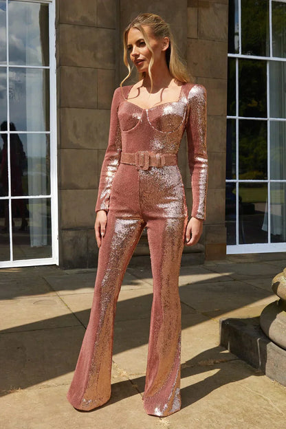 Celvina - Luxe Glanzende Jumpsuit