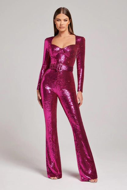 Celvina - Luxe Glanzende Jumpsuit