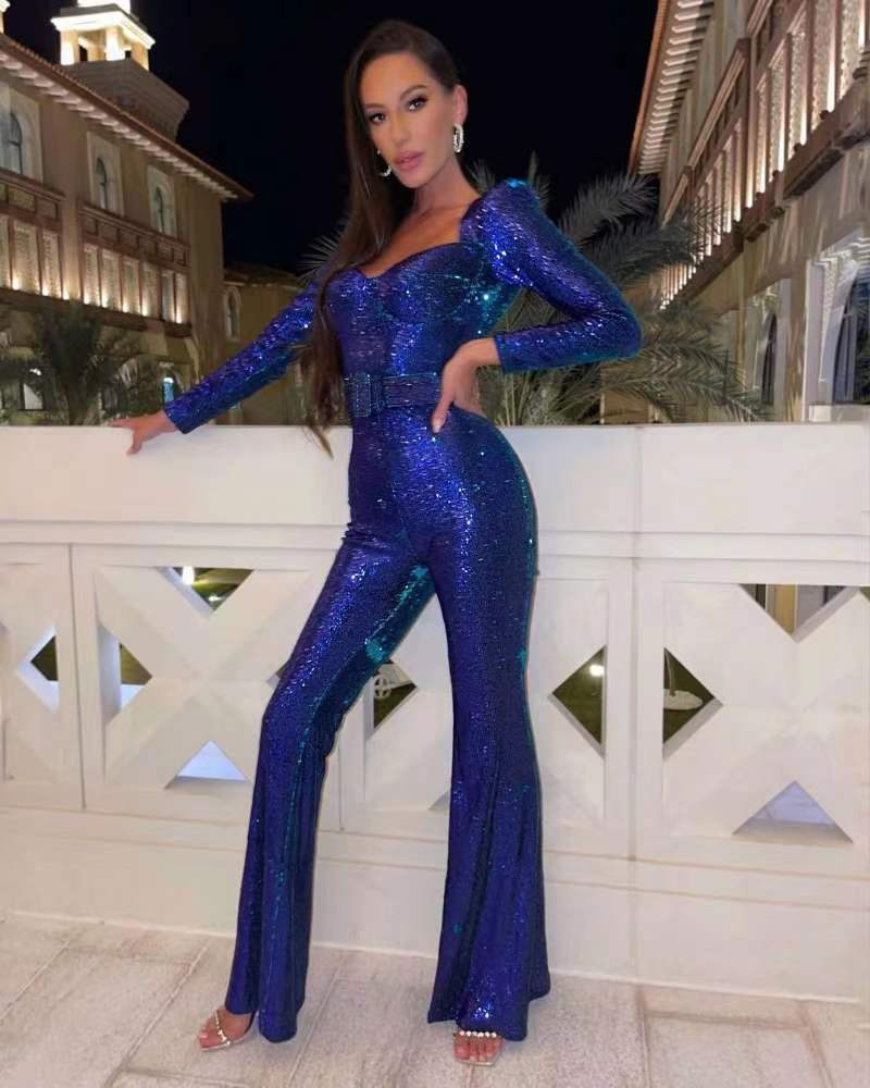 Celvina - Luxe Glanzende Jumpsuit