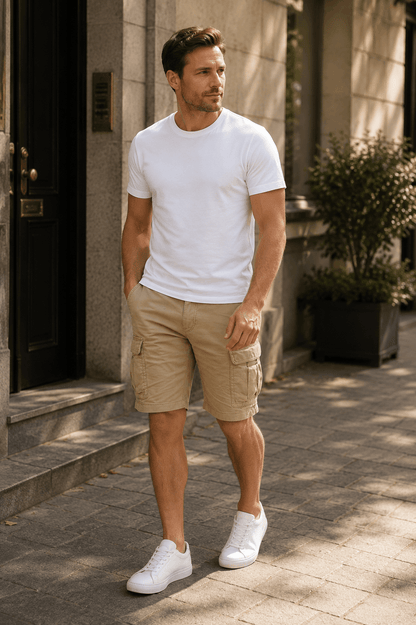 Heren Korte Broek Cargo | Zijzakken & Riemlussen