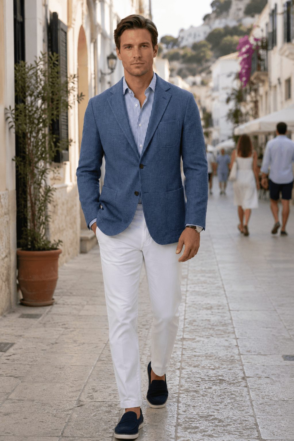Blazer Heren Slim Fit | Notch Revers & Gestructureerde Stof