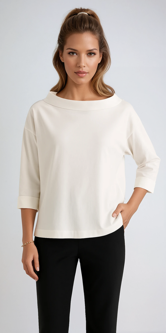 Shirt dames | Ronde Hals & Cropped Mouw