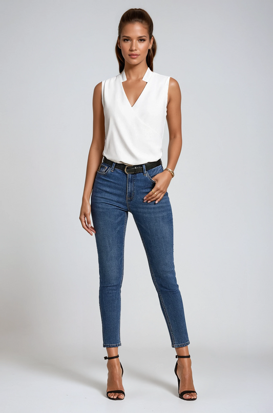 Lies Blouse Dames | Mouwloze Top & V-Hals