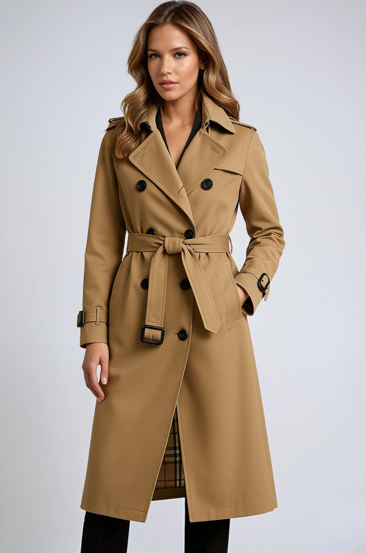 Trenchcoat Dames | Dubbele Knoopsluiting & Riem