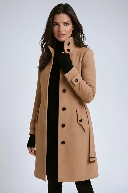 Sandy Winterjas Dames Trenchcoat | Hoge Kraag