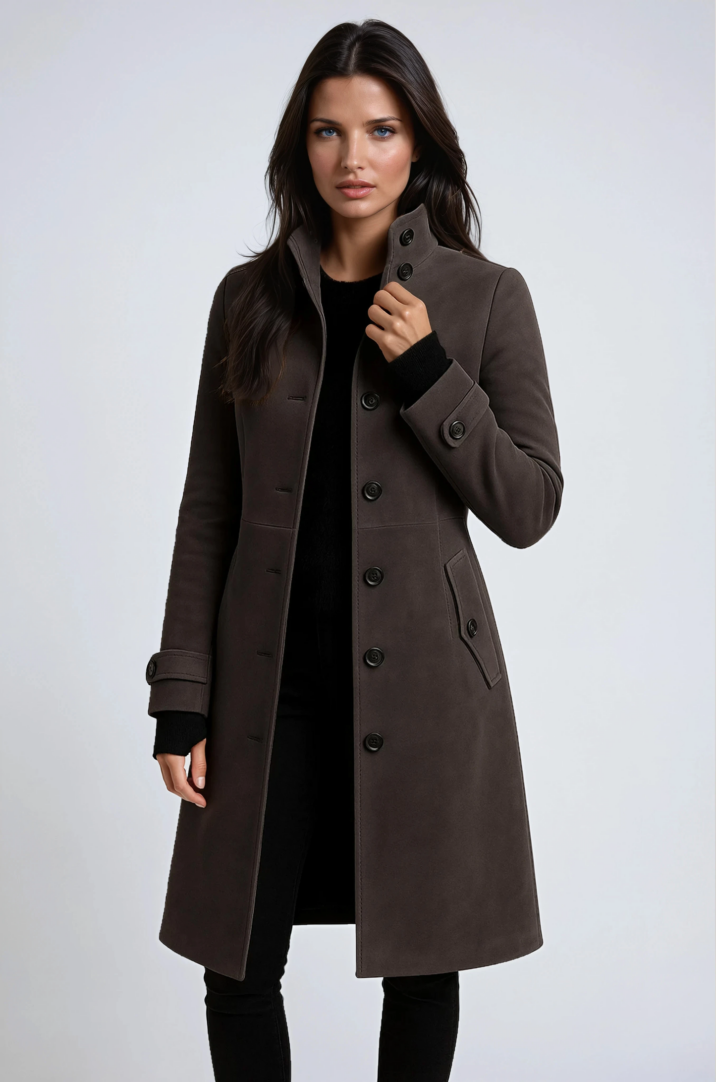 Sandy Winterjas Dames Trenchcoat | Hoge Kraag
