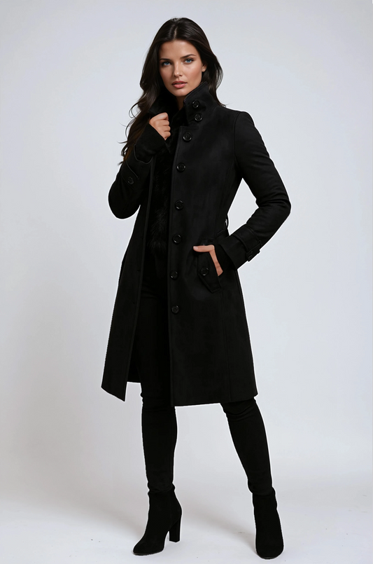 Sandy Winterjas Dames Trenchcoat | Hoge Kraag