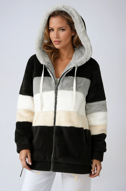 Teddy Jas Dames | Gestreept & Capuchon