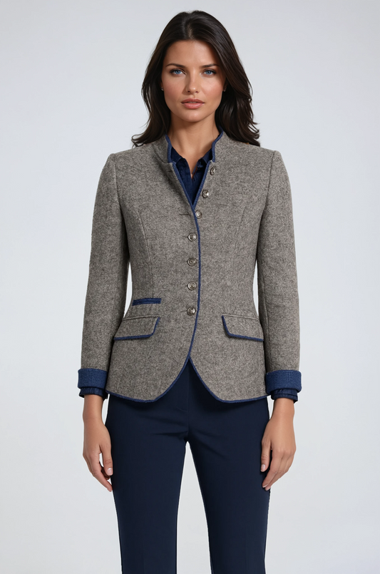 Amélie Dames Blazer Jas | Opstaande Kraag met Sierknopen