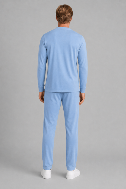 Herren Sommer-Set mit Stehkragen und Relaxed Fit Hose | Zweiteilig