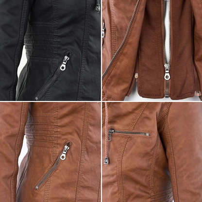 Aurora Leren Jas Dames jas | Capuchon