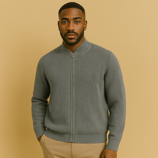 Gebreid Heren Vest met Rits | Minimalistisch & Tijdloos