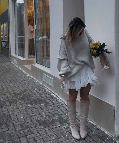Nata – Oversized Trui Dames | Beige Pullover
