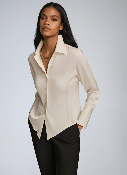 Sofia Blouse Dames | Overhemdblouse met Lange Mouwen