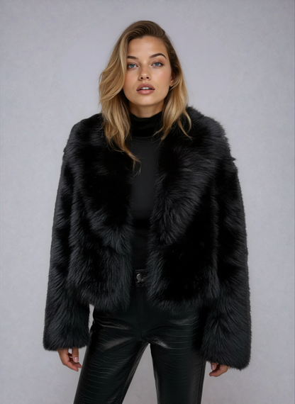 Faux Fur Jas Dames | Zwart Kort Model